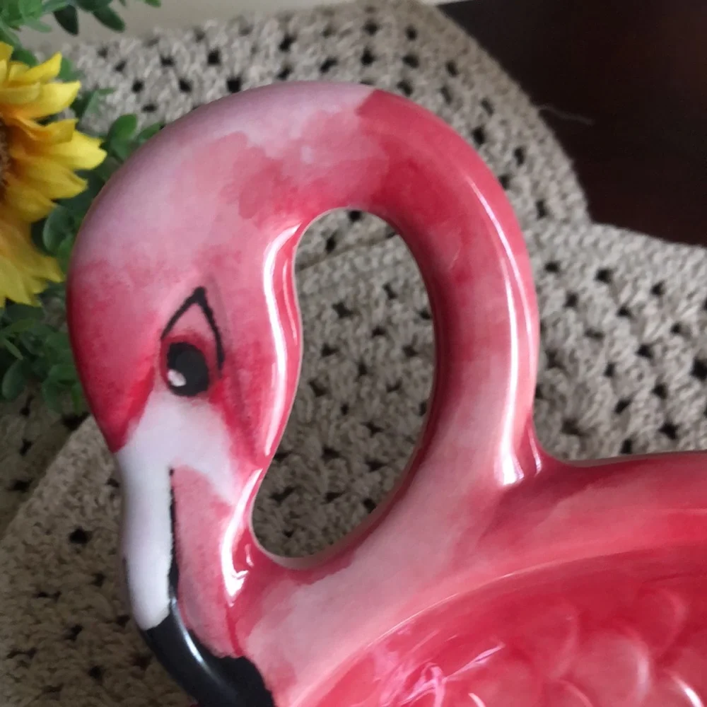 Pink Flamingo Shaped Melamine Bowl